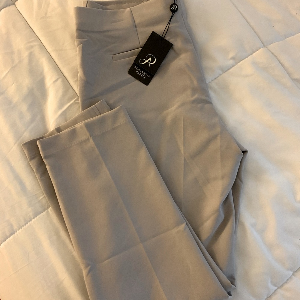Adrianna Papell beige ankle length dress pants NWT Size L (10-12)